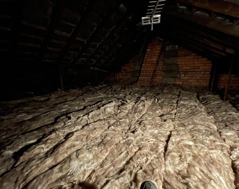 Newly installed insulation